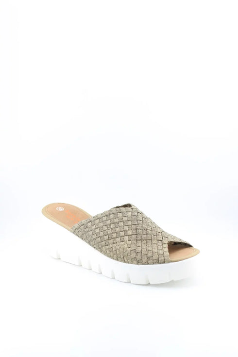 Bernie Mev Woven Platform Slide Sandal